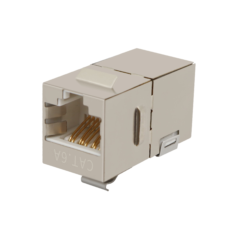 Cat6A korumalı 180 derecelik RJ45 dişi Keystone Jack İçi Kuplör
