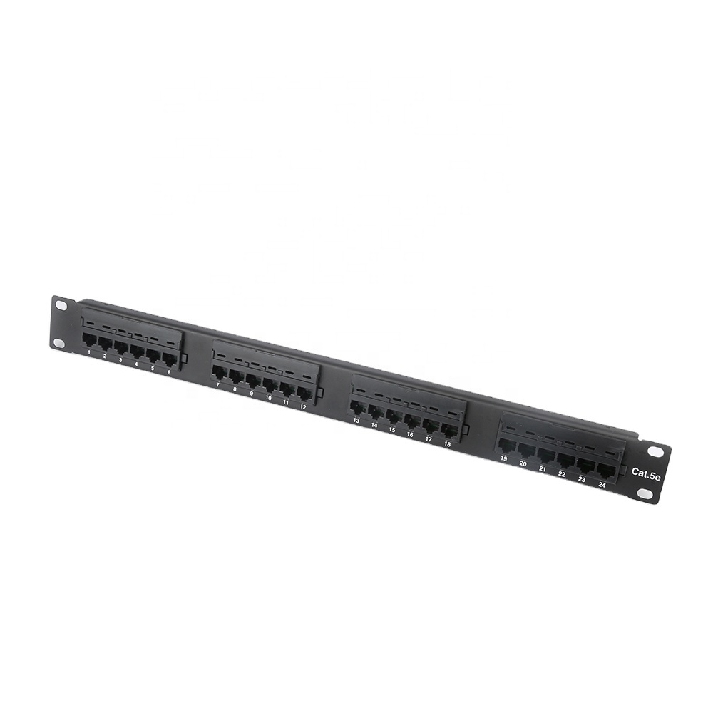 19''1U 24 Port Cat5e UTP Yumruk Yama Paneli